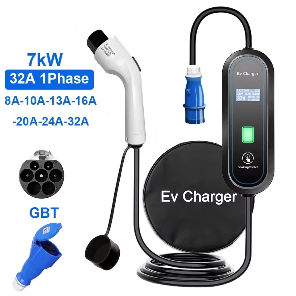Portable Ev Charger 32A Type 2 Cee Plug - Tragbares GBT EV-Ladegerät Wallbox Typ2 Kabel