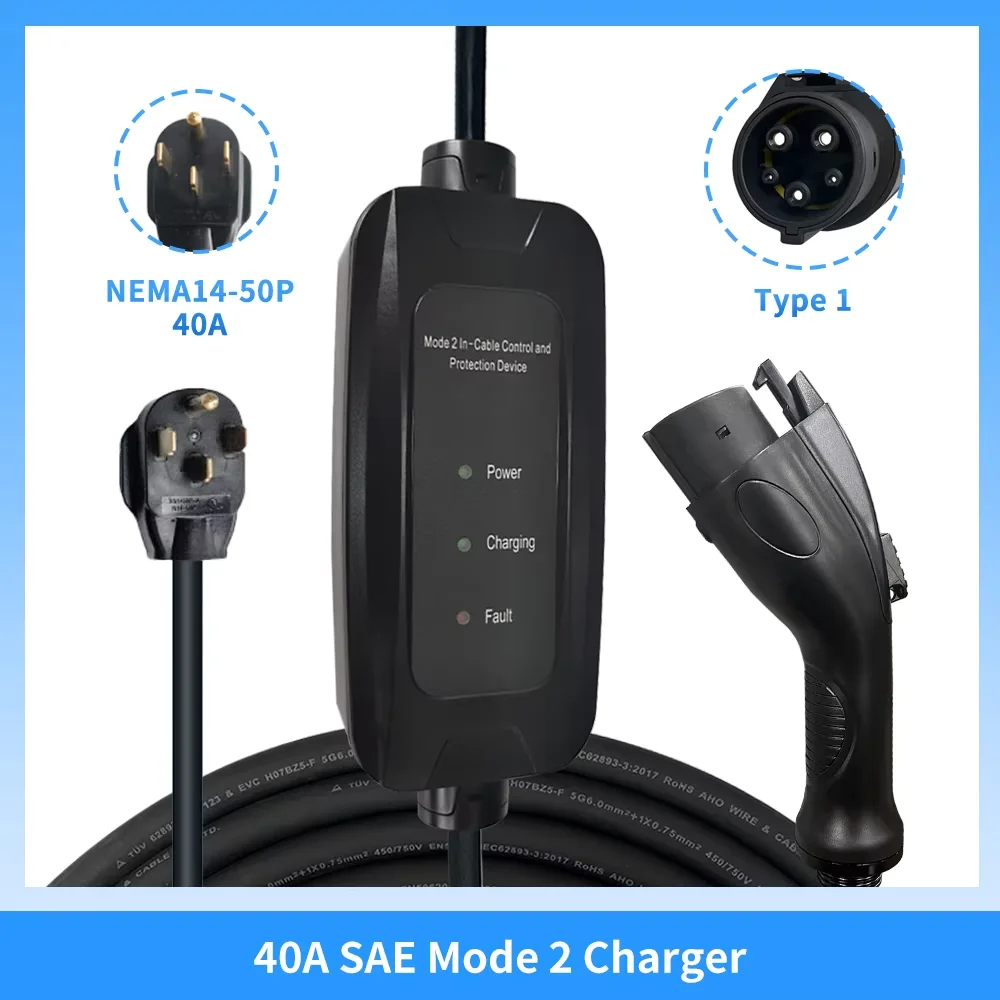 9kW 16A SAE J1772 Typ 1 Mobile – Portable Ev Charger Bewertung und Preis
