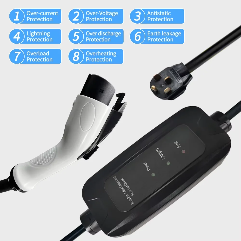 9kW 16A SAE J1772 Typ 1 Mobile – Portable Ev Charger Bewertung und Preis